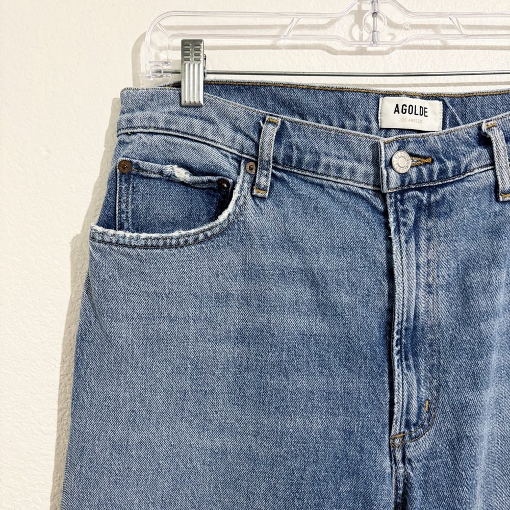 Agolde Harper Crop Mid-Rise Wide Straight Leg Jeans‎ in Hassle - Picture 7 of 11